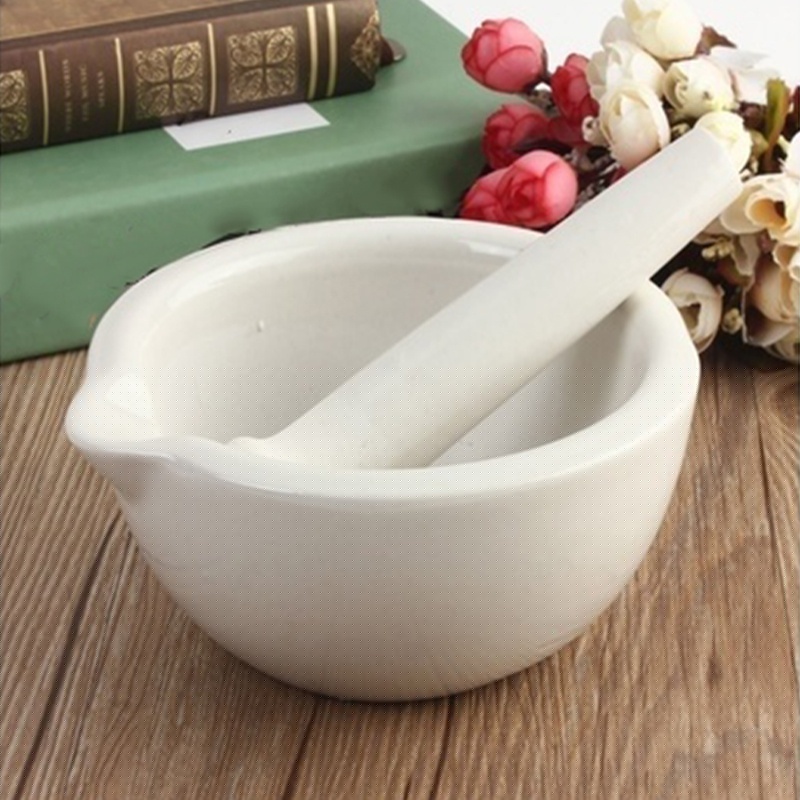 Mortar Pestle Granite - 6ml ミニミル 乳鉢ボウル トッピング付き 実際の磁器乳鉢と乳棒混合粉砕ボウルセット