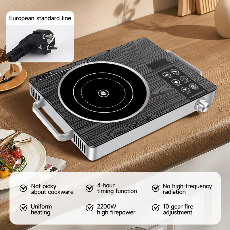 Hot Pot Portable Dual - 2200W電気セラミックストーブ赤外線クックトップ3つの加熱リングタッチ＆ノブデュアルコントロール4時間タイマーポータブル電気ホットプレート