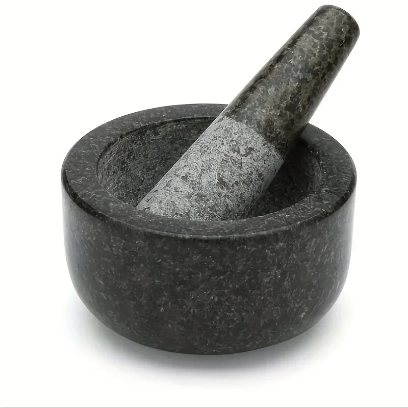 Mortar Pestle Granite - モルタルと乳鉢、研磨された花崗岩のモルタルと乳鉢、ハーブクラッシャー、アボカドソース、サルサ、ペッパー、その他の粉砕用