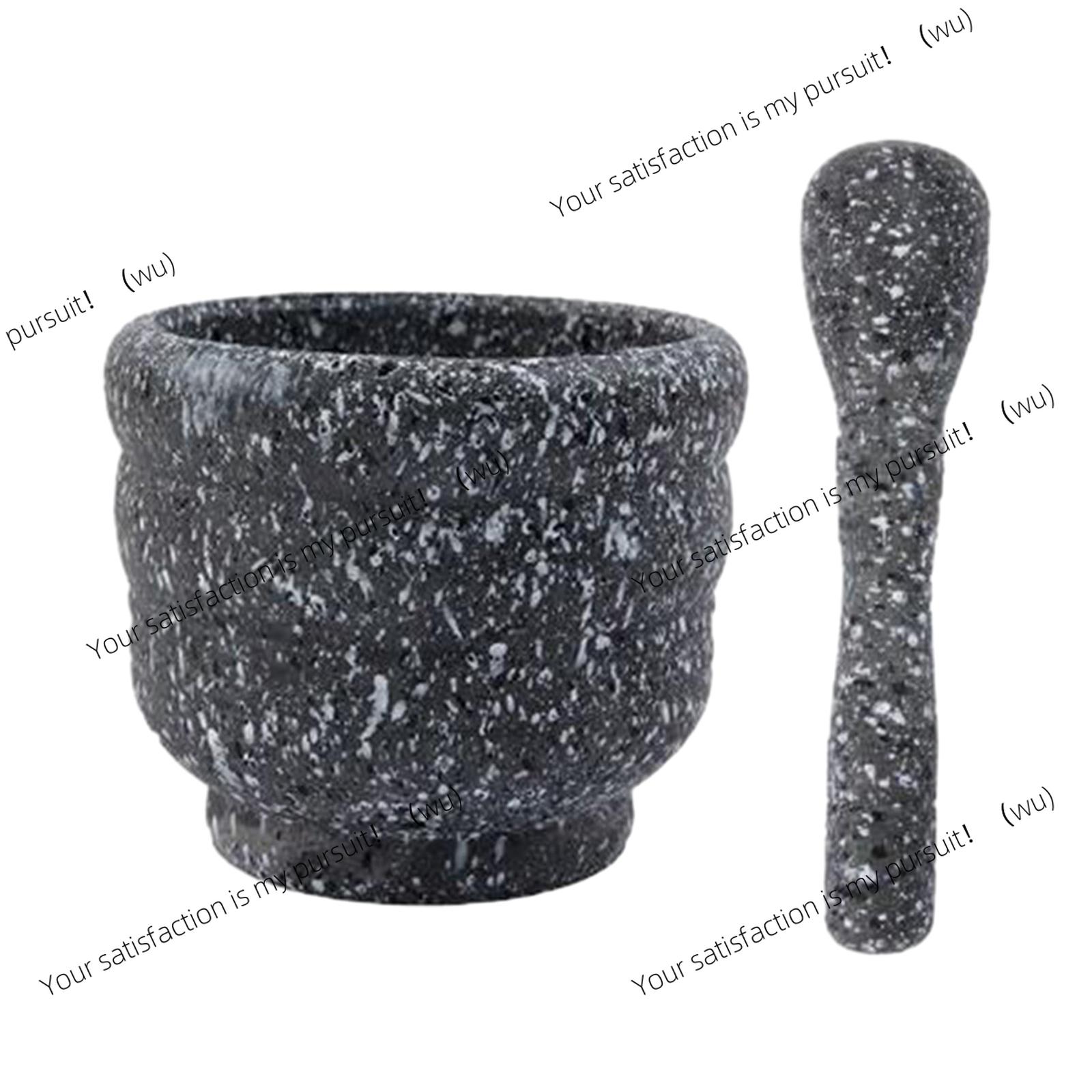 Mortar Pestle Granite - スパイスホットソースジンジャーナッツ用モルタルと乳鉢 再利用可能なニンニク潰しポット 花崗岩模様のポータブルニンニククラッシャー