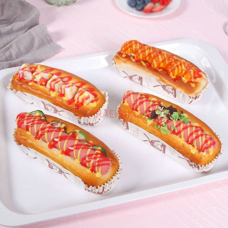Home Cooking Dog Food - 1 個人工食品シミュレーションホットドッグ調理モデル偽食品小道具窓キッチン装飾装飾品写真撮影小道具