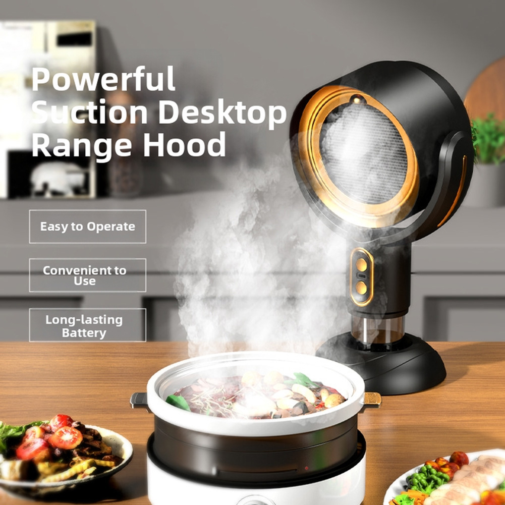 Hot Pot Portable Dual - 持ち運び可能な取り外し式レンジフード、屋内バーベキューと鍋料理用、二重気流制御と油回収機能付き