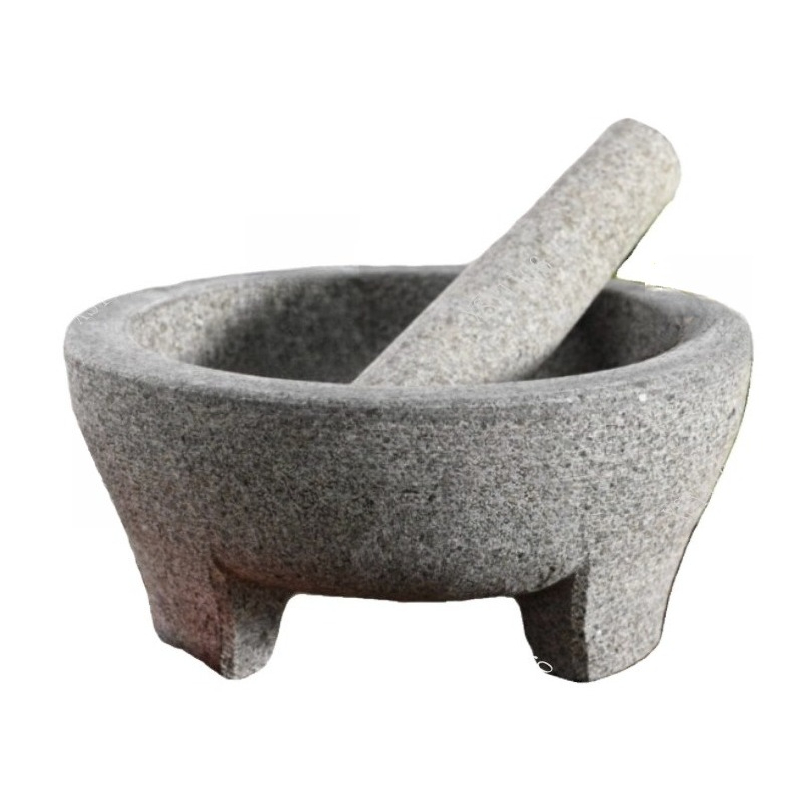 Mortar Pestle Granite - 天然石花崗岩のすり鉢、スパイス、調味料、ペースト、グアカモレ用