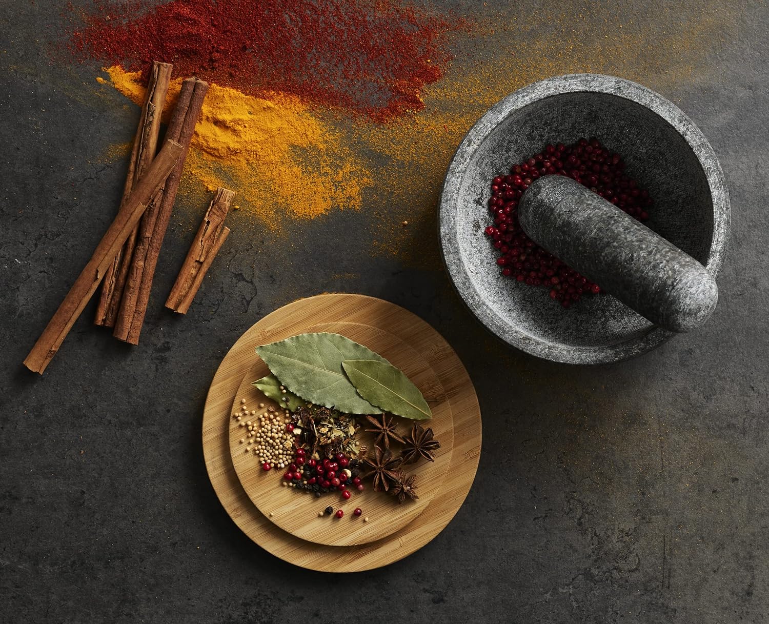 竹製の蓋付き花崗岩乳鉢、石臼、泥すり器、スパイスグラインダー - Mortar Pestle Granite のレビューと価格