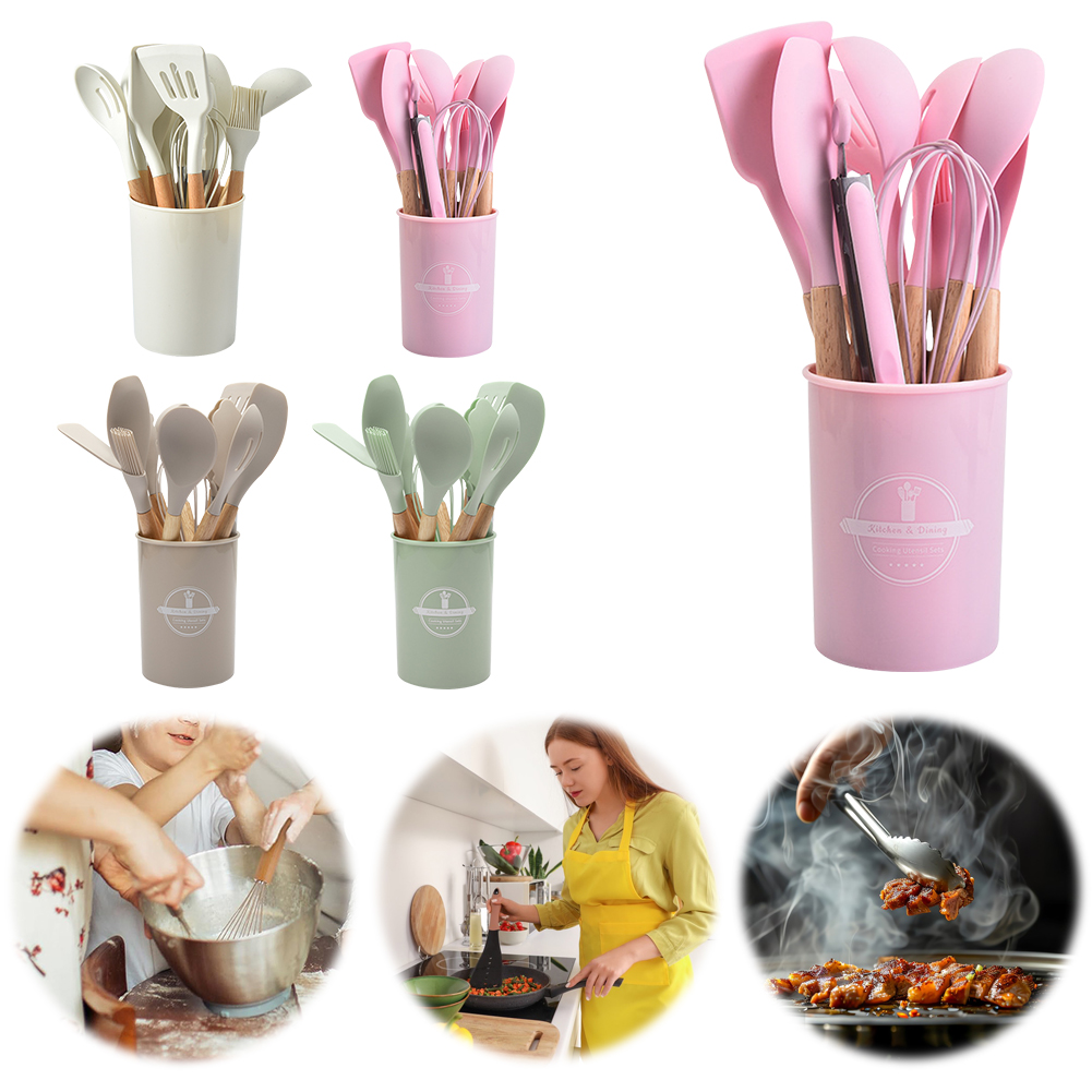 12個入りキッチン用品セット 耐熱調理器具 木製ハンドル ノ - Home Cooking Services のレビューと価格