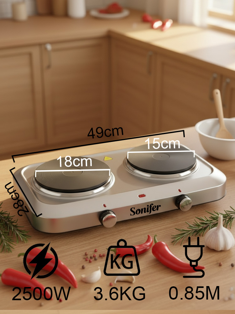 ダブルバーナー電気コンロ Sonifer SF-3059 2 - Hot Pot Portable Dual のレビューと価格