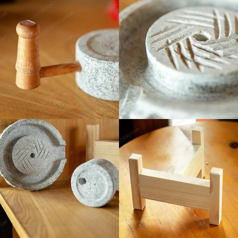 天然小石研磨ホームオーナメント、ノスタルジックな研磨ディスク - Mortar Pestle Granite のレビューと価格