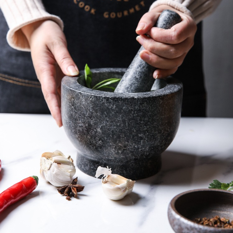 乳鉢と乳棒セット 重厚な天然花崗岩製 スパイスグラインダーボ - Mortar Pestle Granite のレビューと価格