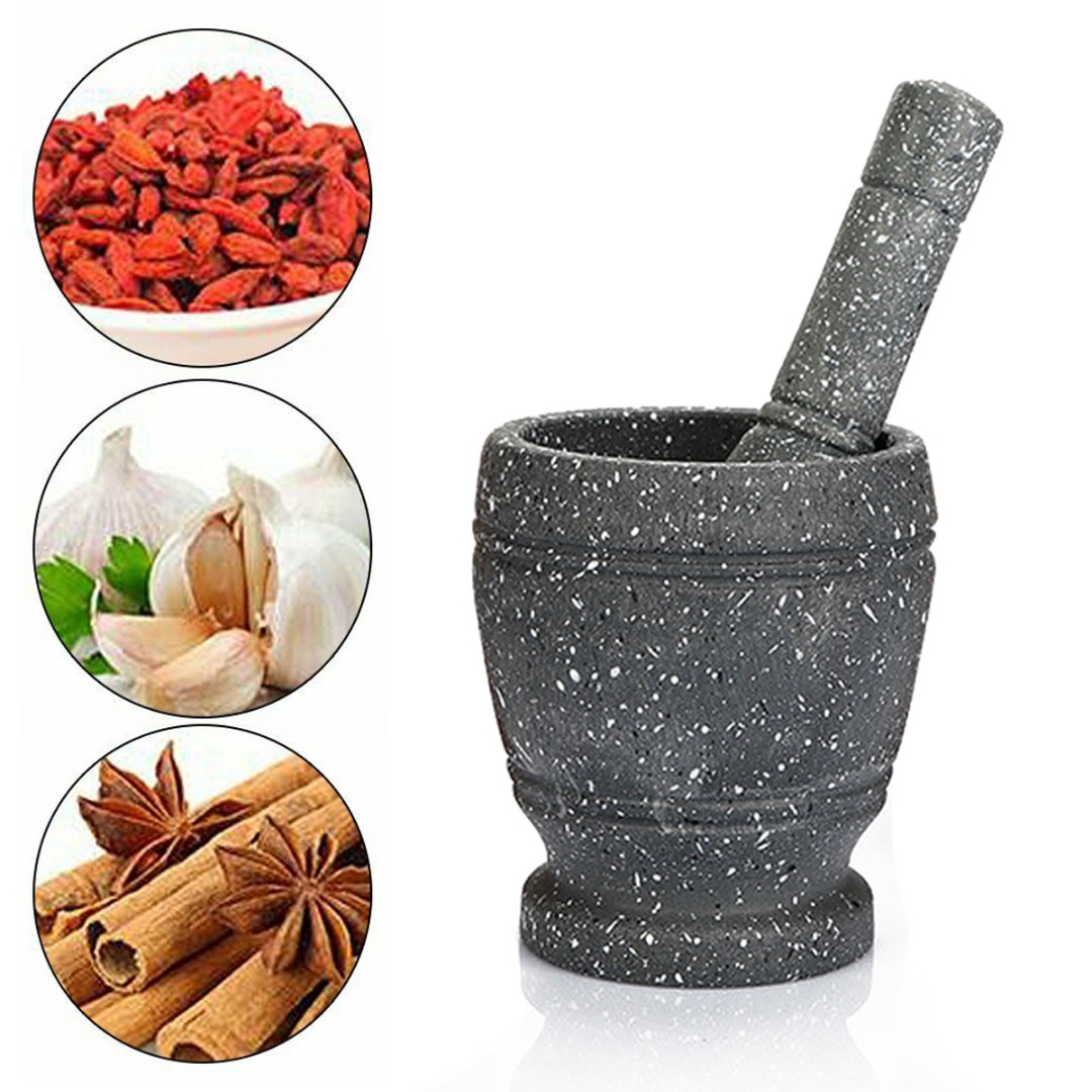 ハーブ,スパイス,コショウ,固体材料用の新しい花崗岩の皮むき - Mortar Pestle Granite のレビューと価格
