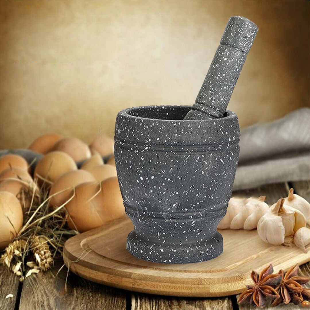ハーブ,スパイス,コショウ,固体材料用の新しい花崗岩の皮むき - Mortar Pestle Granite のレビューと価格