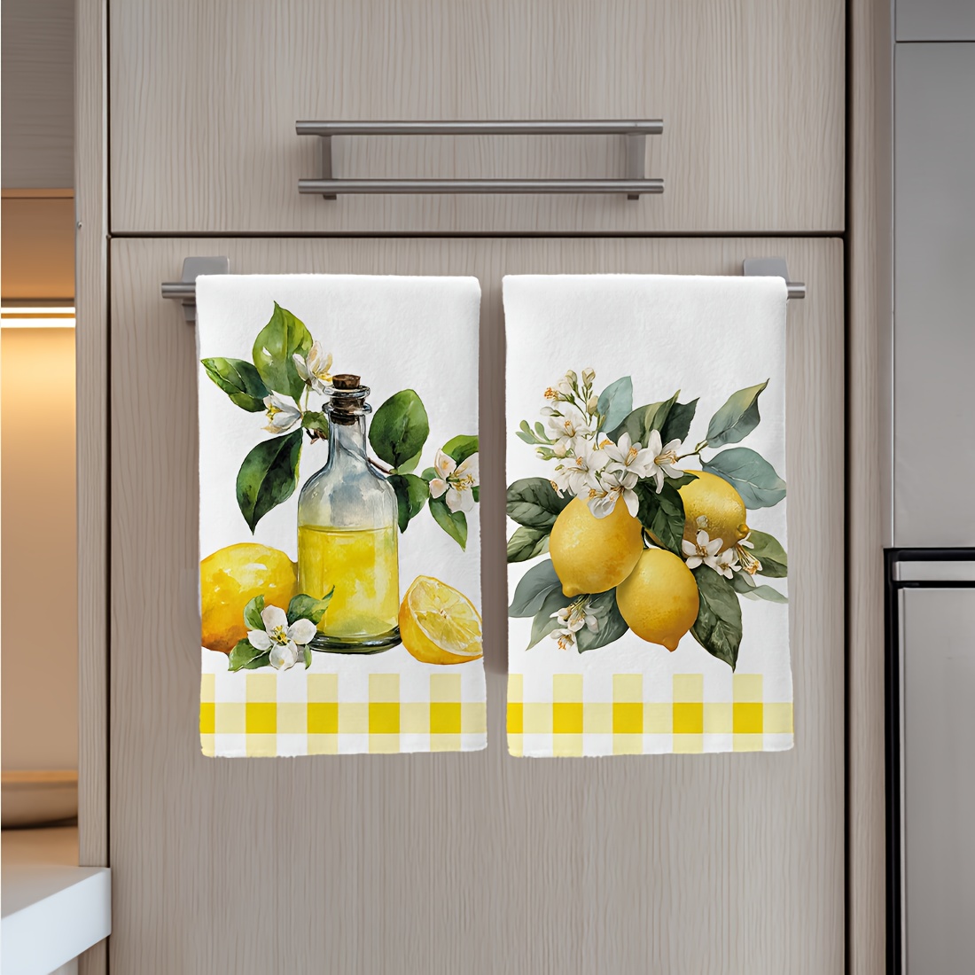 2枚セット、レモン花柄キッチンタオル、最高のキッチンタオル、 - Home Cooking Services のレビューと価格