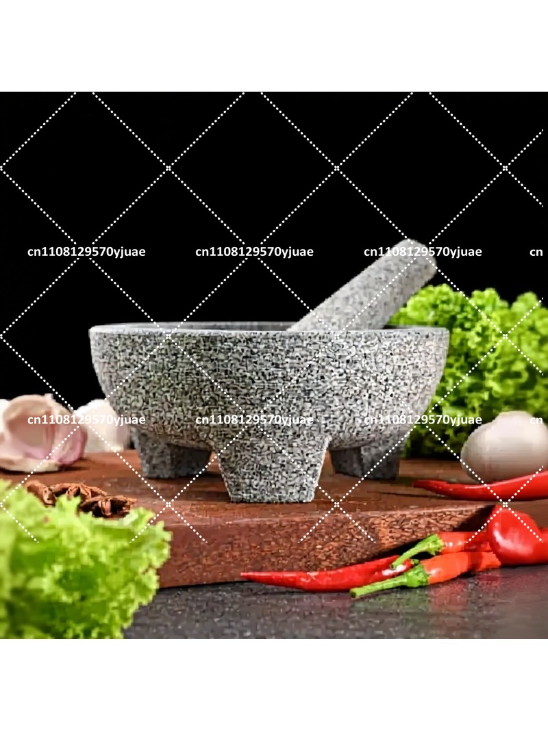 天然花崗岩のすり鉢とすりこぎ棒。スパイス、調味料、ソース、ワ - Mortar Pestle Granite のレビューと価格