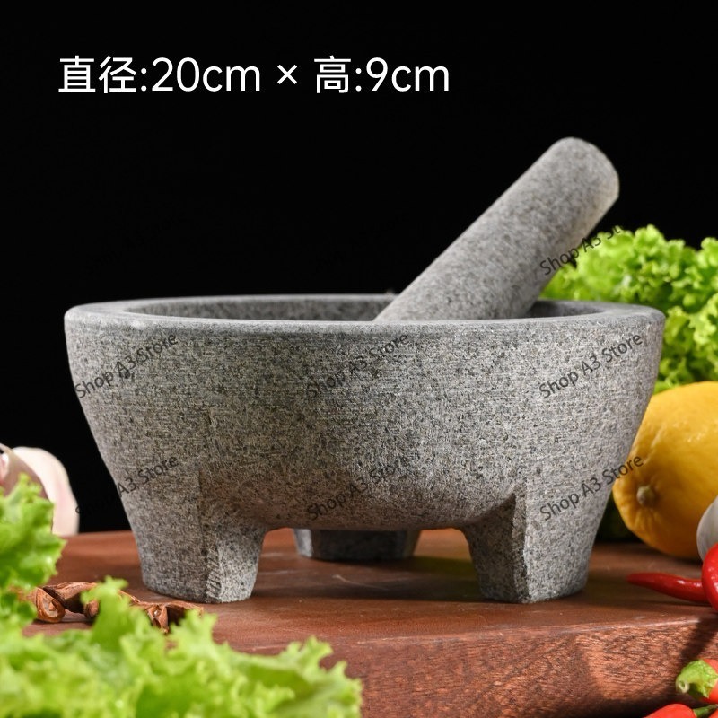 天然石花崗岩製のスパイス・調味料・ペースト・ワカモレ用モルタ - Mortar Pestle Granite のレビューと価格
