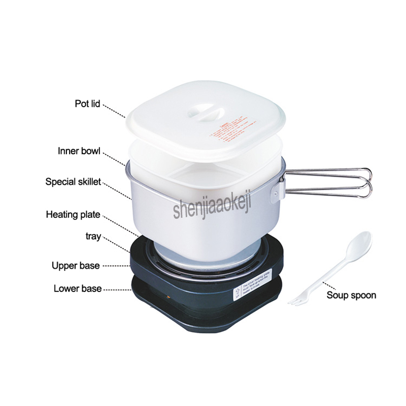 350 ワットデュアル電圧ポータブルミニクッカー寮茹で麺茹で - Hot Pot Portable Dual のレビューと価格
