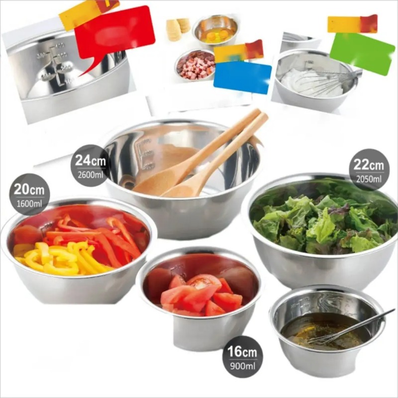 ポータブルステンレス製ミキシングボウル、家庭用ネスティング収 - Home Cooking Services のレビューと価格