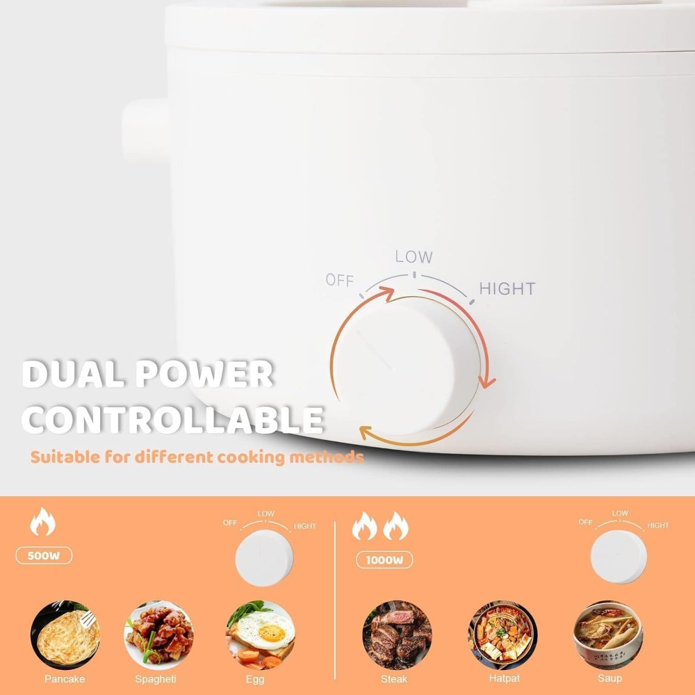 電気鍋、3Lポータブルポット、セラミックノンスティックコーテ - Hot Pot Portable Dual のレビューと価格