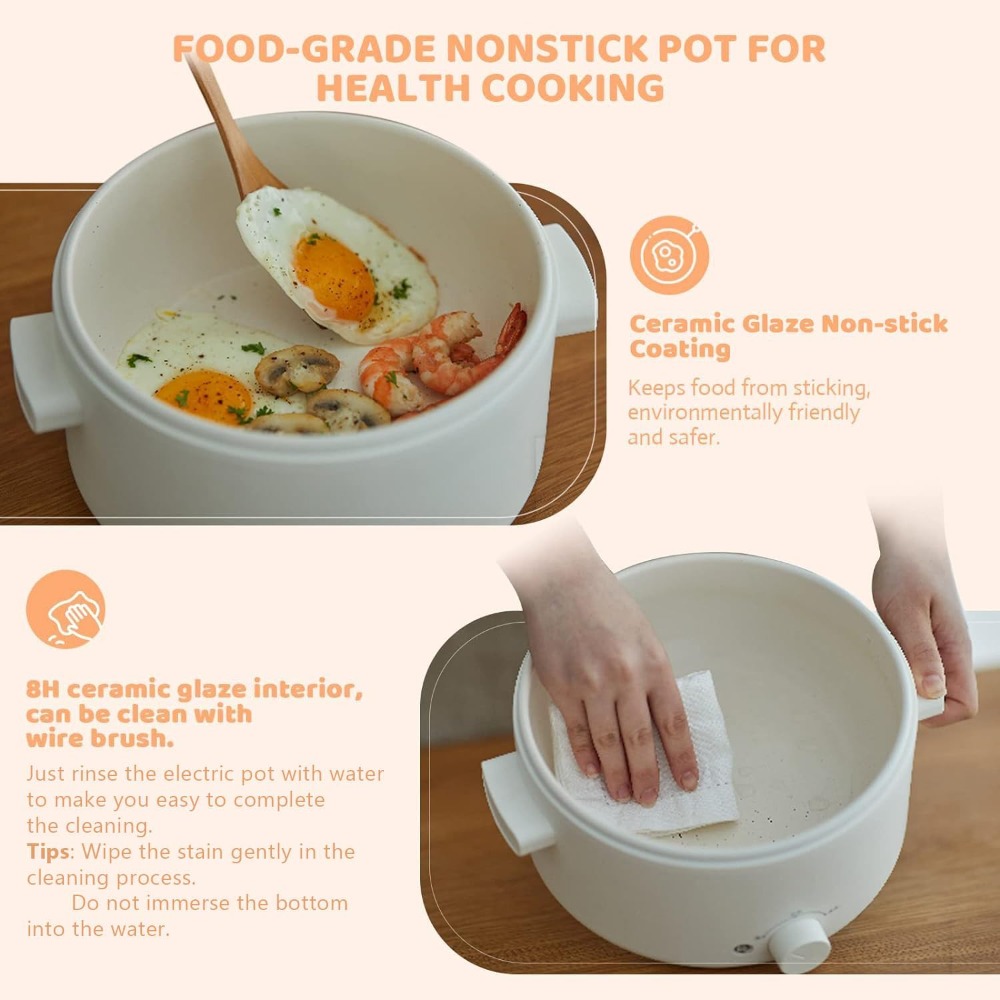 電気鍋、3Lポータブルポット、セラミックノンスティックコーテ - Hot Pot Portable Dual のレビューと価格