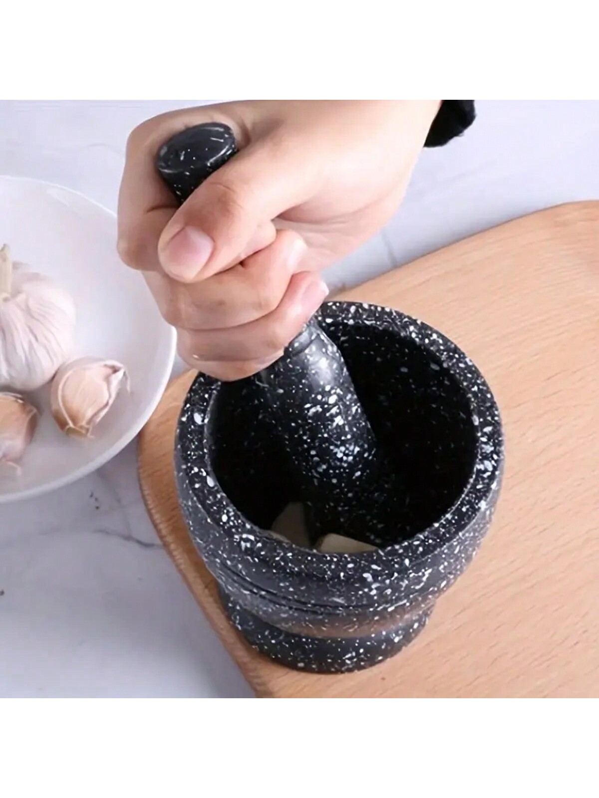 1pc 花崗岩テクスチャガーリックプレス、乳鉢と乳棒セット、 - Mortar Pestle Granite のレビューと価格