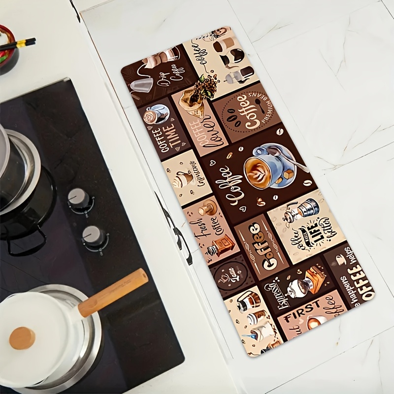 マルチグリッドコーヒーコーヒー柄プリントロングランナーラグフ - Home Made Cooking Quotes のレビューと価格