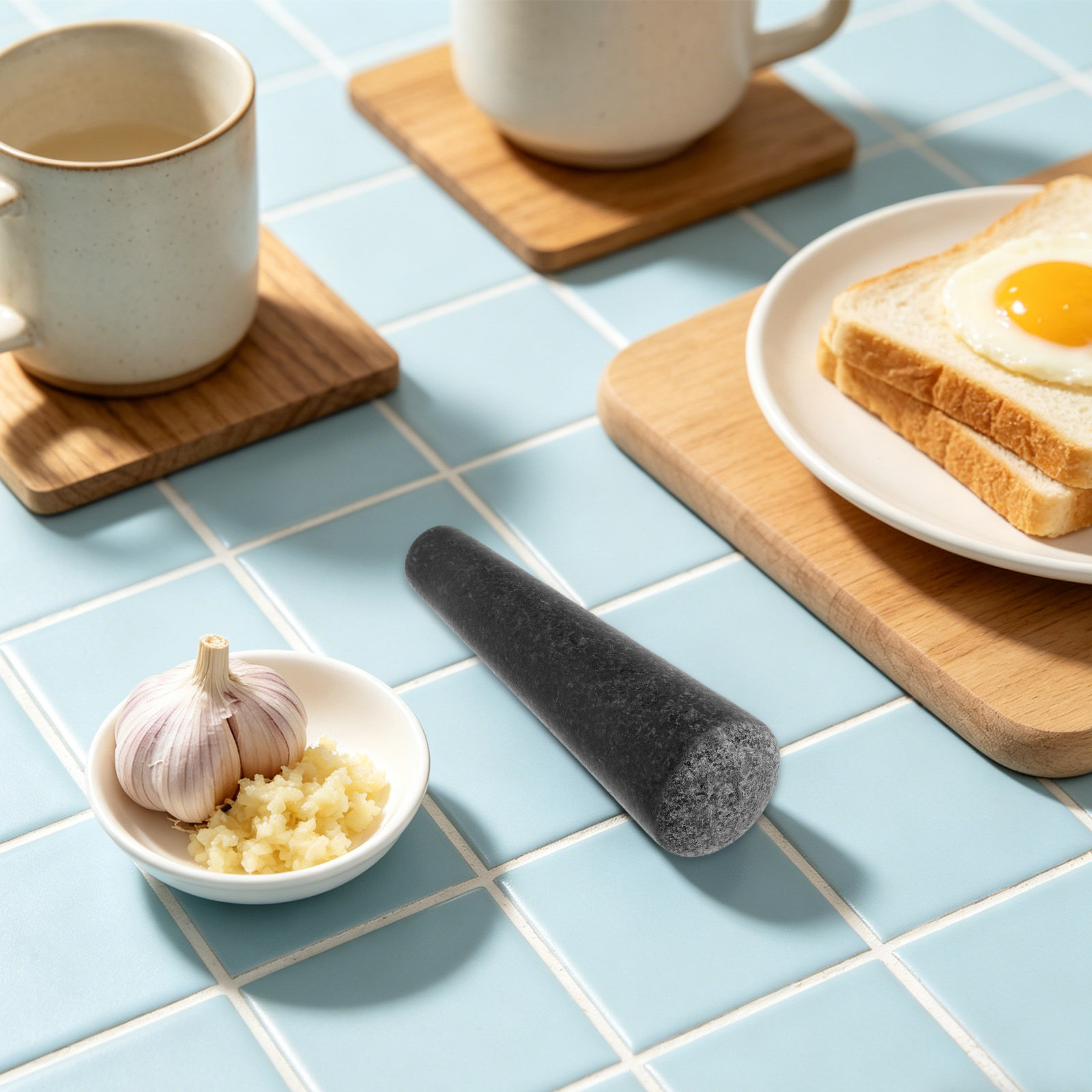 石臼と石すり石、スパイス用花崗岩、ニンニク・ナッツ粉砕機、ペ - Mortar Pestle Granite のレビューと価格